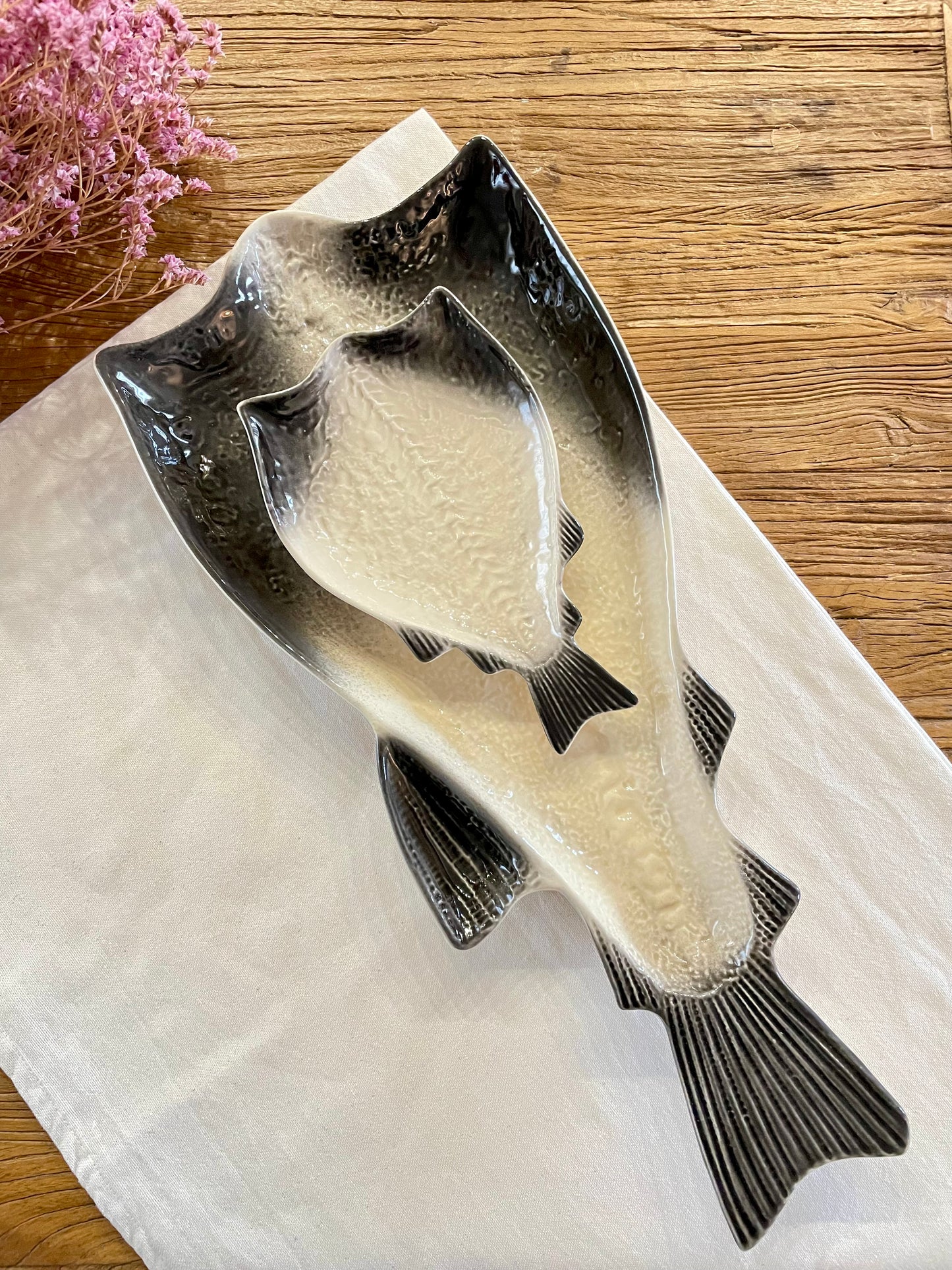 Large codfish serving plate