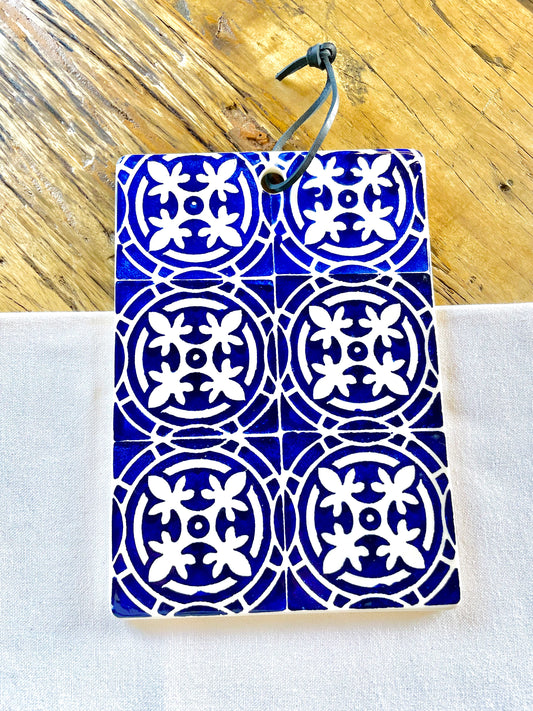 Tábua em cerâmica azulejo português azul