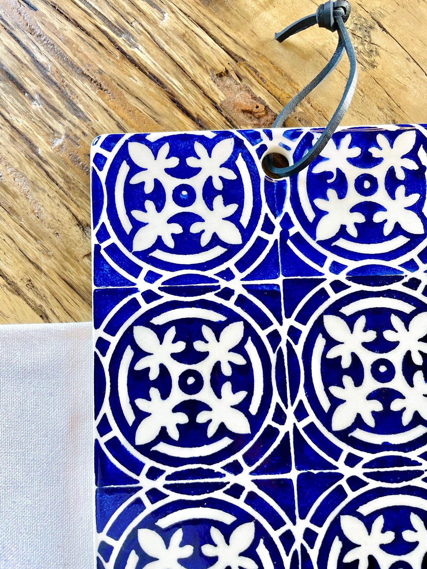 Tábua em cerâmica azulejo português azul