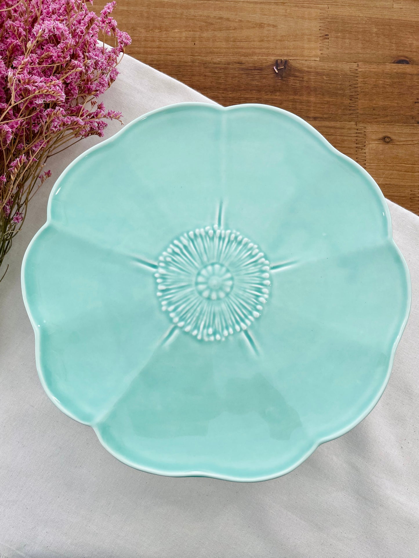 Poppy cake stand (water green)