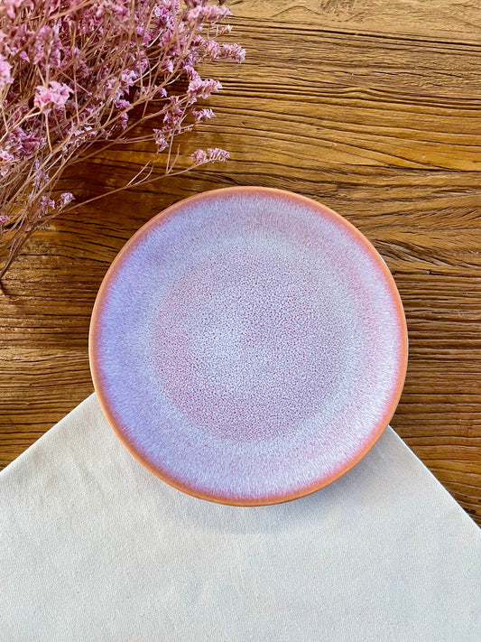 Pink gradient dessert or salad plate